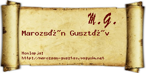 Marozsán Gusztáv névjegykártya