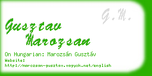 gusztav marozsan business card
